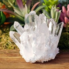 300G+ Rare Large Clear White Quartz Crystal Healing Cluster Mineral Rocks Decor picture