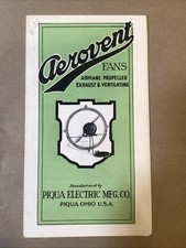 Vintage Aerovent Fan Brochure Piqua Electric MFG Co. Piqua Ohio INV-P0197 picture