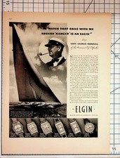 Elgin Watch Ad 1937 America's Cup Ranger Captain George Monsell Ephemera picture