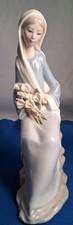 RARE Lladro Girl With Calla Lillies #4650 Flowers Excellent Retired picture