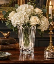 Vintage Orrefors Fleur Crystal Vase Jan Johansson Sweden 7.5” Signed As Is picture