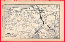 1894 NYO&W RAILWAY MAP - NEW YORK, ONTARIO & WESTERN RAILWAY and CONNECTIONS picture