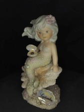 Vintage 1994 Enesco Coral Kingdom September Mermaid Birthday Gem Sapphire picture