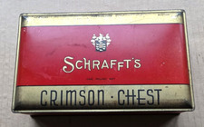 Vintage 1930's Schraffts Crimson Chest Tin Candy Box RARE Advertising Tin picture