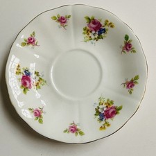 Adderly England Bone China Saucer Only Pink Rose Floral Gold Trim Vintage picture