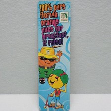 VTG 1996 Florida Orange Juice Bookmark Orangeman Mascot & Girl with Ring Pop picture