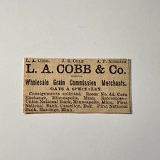 LA Cobb & Co Whsl Grain Comm Merchants Hastings MN 1888 MN Clipping 5AK9-S20 picture