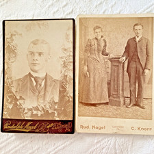 Cabinet Photos CDV Victorian Edwardian Couple by Rudulph Nagel LANSFORD PA picture