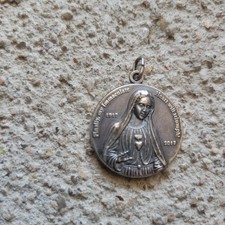 Vintage medal pendant Immaculate Heart of Mary Fatima G90 picture