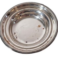 Towle Beaded Edge Silver Plate Dish #6665 7