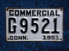 1951 Connecticut Commercial License Plate picture