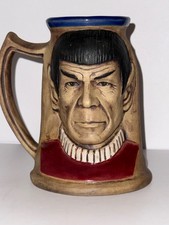 RARE RUMPH POTTERY  STAR TREK TANKARD MUG 1982 THE WRATH OF KAHN MR SPOCK. picture