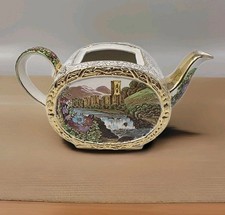 James Sadler Abbey Falls Ceramic Teapot Made in England c1930 No Lid Vintage picture