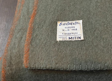 Vintage 1958 Dutch 100% Wool Camp Blanket S. de Cock & Zn Tilburg NL 80