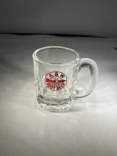 Vintage A & W Root Beer Ice Cold Mini 3 1/8 Glass Mug Bullseye RedArrow Target J picture