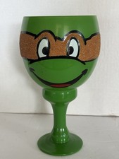 Teenage Mutant Ninja Turtles TMNT Green Glass Goblet Michael Angelo picture