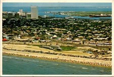 Galveston Beach Texas Gulf Coast Beach Aerial View c1980 Postcard 6x4 picture