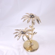Gold Tone Metal Flower Earring Tree Holder Jewelry Holder  picture