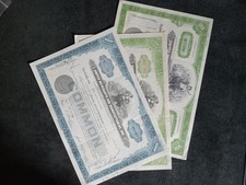 1946-1948 + 1975 United Merchants and Manufacturers, Inc. Stock Certificates x3 picture