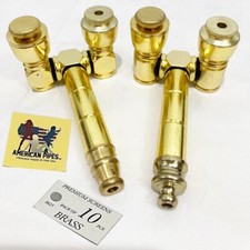 Americanpipes™️ set of 2 PCS brass metal Tobacco Smoking Pipe double bowl picture