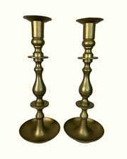 Vintage Pair of Large Brass Candleholders 15.5