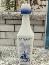 Vandermint Delft Dutch Holland Blue Windmill Liquor Decanter, Vintage picture