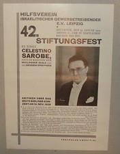 Germany Ad Jewish 1929 German   Leipzig CELESTINO SAROBE Concert Opera Music picture