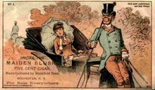 Steinfeld Bros Rochester NY Smoke Maiden Blush 5 Cent Cigar Coach 1884 Bufford picture