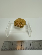 Vintage 1970 David Webb Revlon Gilt metal frog solid perfume compact RARE - 462 picture