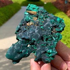 166G Natural glossy malachite cat eye transparent cluster rough mineral Sample picture