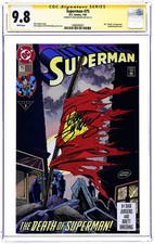 Superman #75D Direct Variant 1st Printing CGC 9.8 SS Jurgens 1993 1406040051 picture