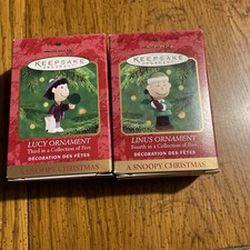Hallmark Keepsake Ornaments Peanuts Linus and Lucy A snoopy Christmas  picture