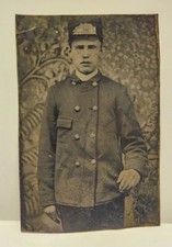 c1890s Mutual District Messenger Co Boy Uniform Occupational Tintype Photo picture