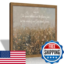 Dytila Framed Bible Verse Wall Art - Wildflower Meadow Pictures Wall Decor picture