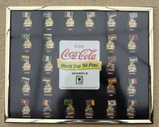 Publix 1994 Fifa World Cup Pins Complete Set 24 Striker Mascot Flag Framed VGC picture