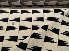 8/9 YD (32”) SCHUMACHER 71220 Tutsi Ivory  Cut + Loop Pile Heavy Velvet Fabric picture