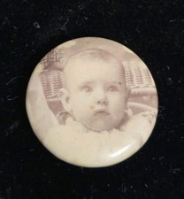 ​Antique Buler's Gallery Effingham IL Photo Pin Celluloid Victorian Baby  picture