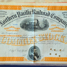 Northern Pacific Railroad Company $1000 Gold Bond Certificate 1883 picture