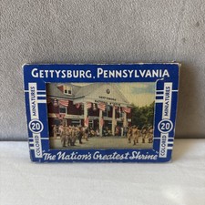 1937 Gettysburg PA Souvenir Postcard Folder Complete 20 Linen Miniature Views picture