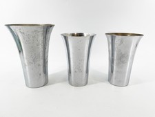 Set of 3 Chase Art Deco Vases Chrome Calyx Vase - Machine Age picture