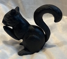 Vintage Black Cast Iron Squirrel Nut Cracker Tail Lever 4.5 inches tall Doorstop picture