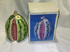 Vintage Craven Pottery Watermelon Cookie Jar Ceramic with Box picture