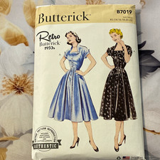 Butterick Retro 1950s Misses Dress Sewing Pattern B7019 Size R5 14-22 picture