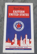 1940-1941 Chicago Motor Club EASTERN UNITED STATES Road Map UNUSED Pristine Look picture