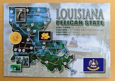 Postcard LA. Louisiana State Map picture