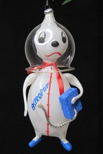 Vintage Glass Christopher Radko Astro Pup DOG Christmas Ornament Carlini Italy picture