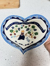J. Duban Designs Handcrafted Heart Shaped Ceramic Hanging Plaque Blue picture