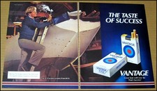 1984 Vantage Cigarettes 2-Page Print Ad Advertisement VTG The Taste of Success picture