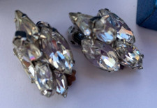 vintage estate WEISS RHINESTONE CLIP ON EARRINGS picture