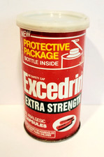 Vintage Excedrin Extra Strength Tin Container w/ Lid 4 1/8 x 2 1/4